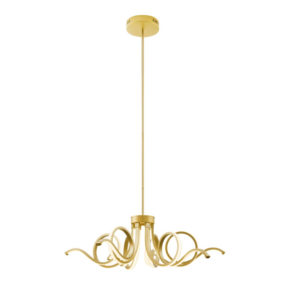 Magnolia Chandelier Sandy Gold Metal Integrated LED Dimmable. Picture 1