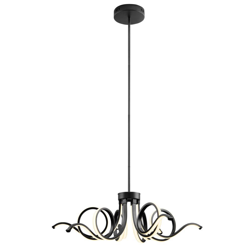 Magnolia Chandelier Black Metal Integrated LED Dimmable. Picture 1