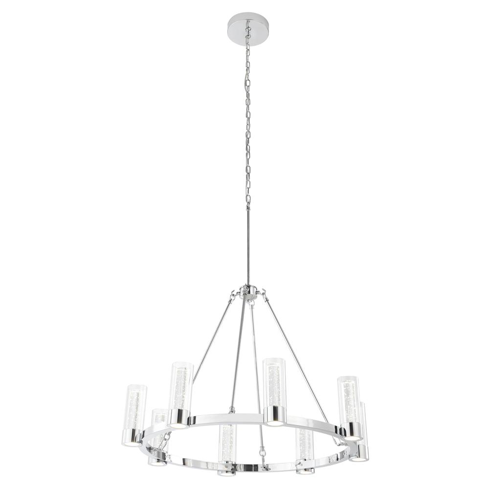 Victory Chandelier Chrome Metal and Acrylic 8 LED Lights Dimmable. Picture 1