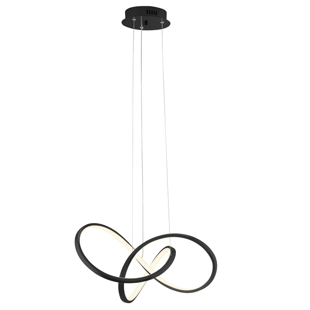 Knotted Chandelier Black Metal Integrated LED Dimmable. Picture 1