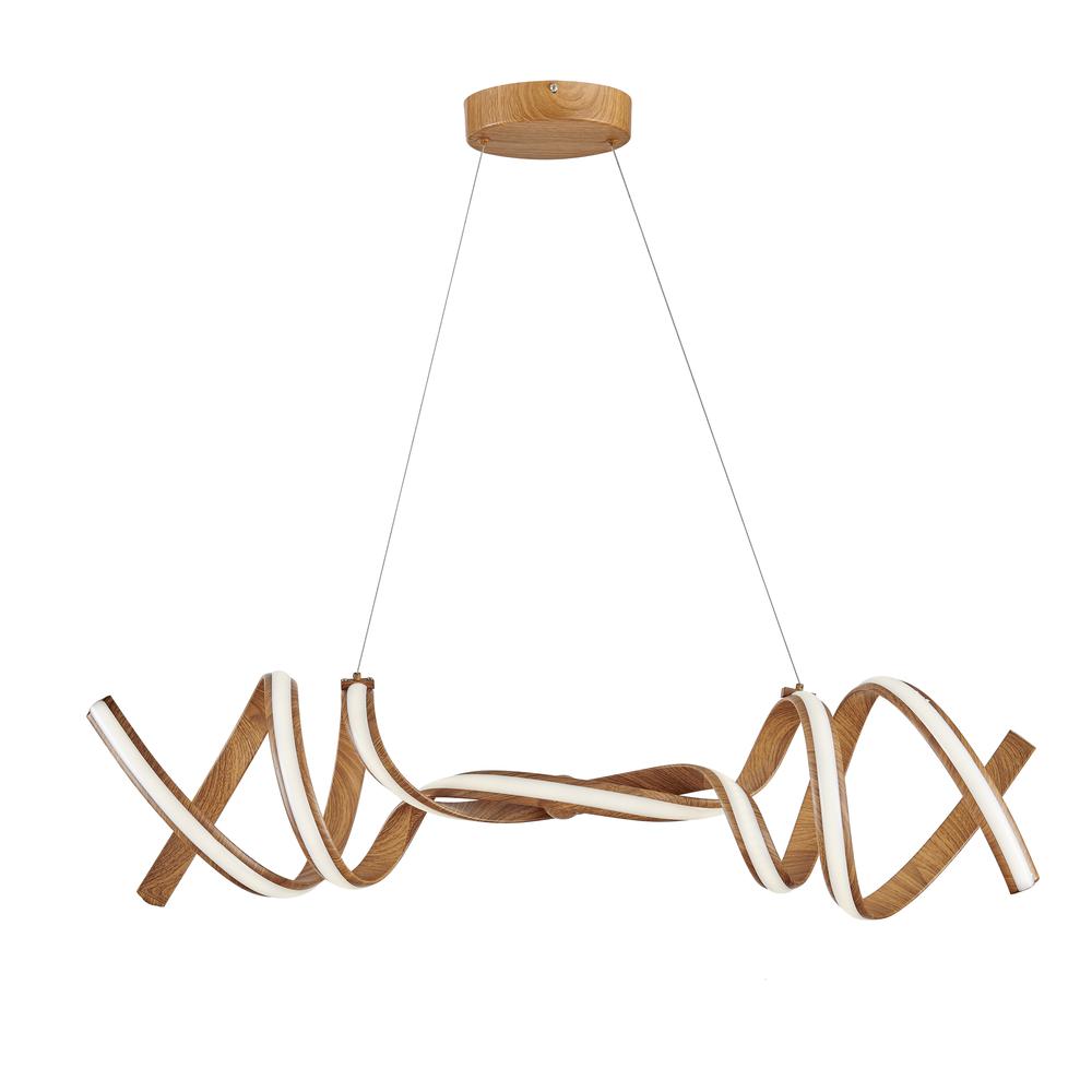 Munich Chandelier Wood Metal Integrated LED Dimmable. Picture 1