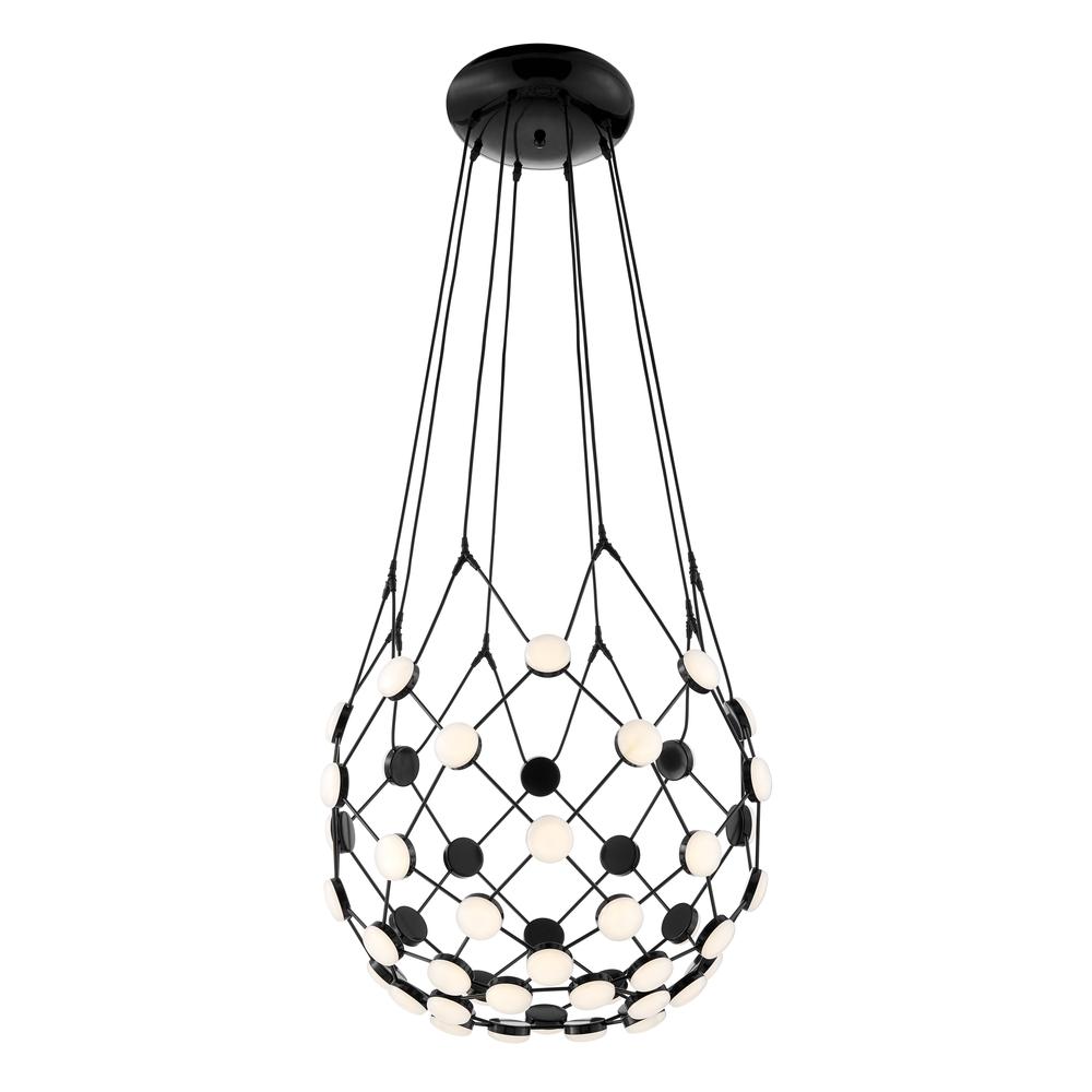 Contemporary Chandelier Black Metal Integrated LED  Medium. Picture 1