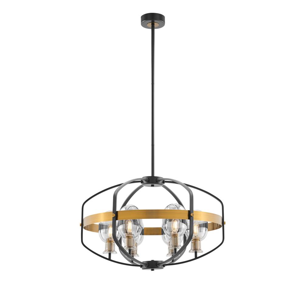 Opia Chandelier Black and Gold Metal 8 Lights. Picture 1