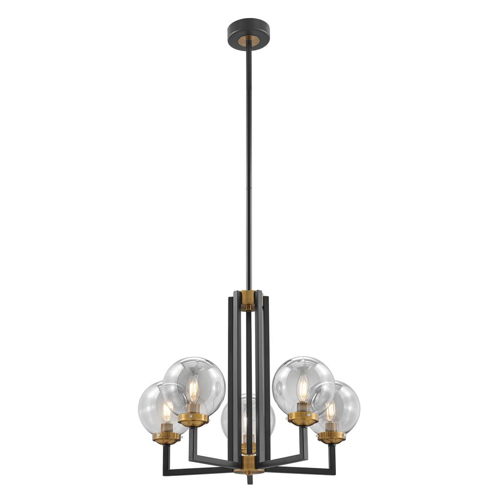 Monachopsis Chandelier Black and Gold Metal 5 Lights  Small. Picture 1