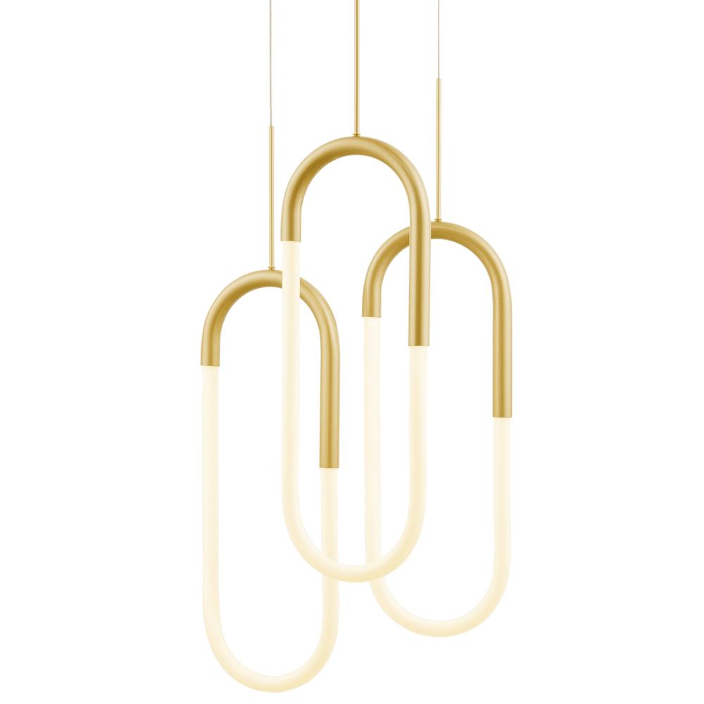 Three Clips Chandelier Sandy Gold Silicone Integrated LED Dimmable. Picture 3