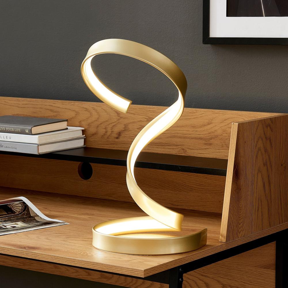 Finesse Decor Hamburg Table Lamp Gold Metal Dimmable Integrated LED. Picture 5