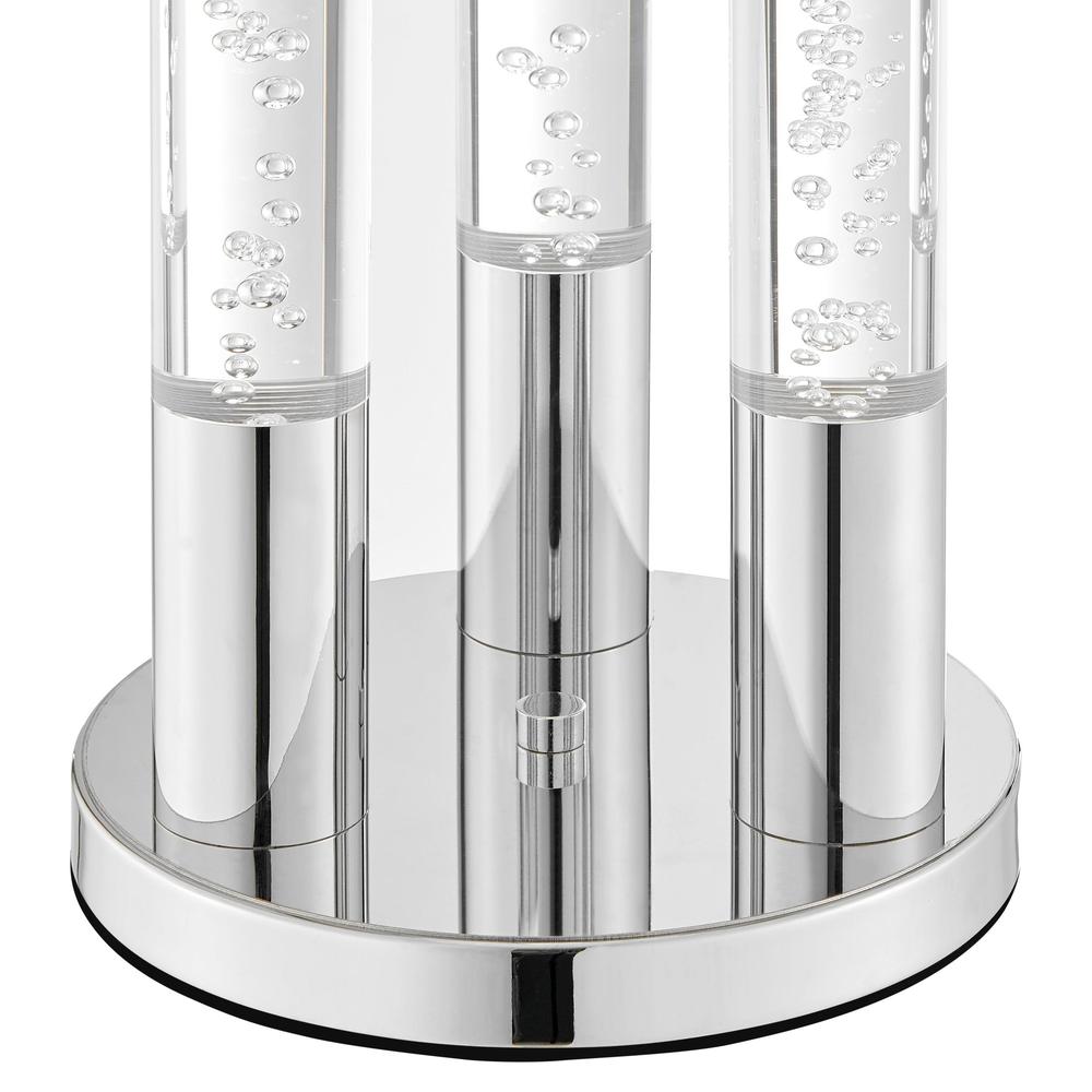 Finesse Decor Cylinders Table Lamp Chrome Metal and Acrylic LED Light. Picture 4