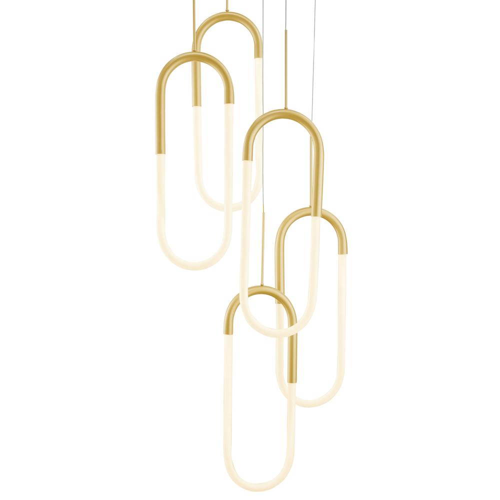 Five Clips Chandelier Sandy Gold Silicone Integrated LED Dimmable. Picture 3