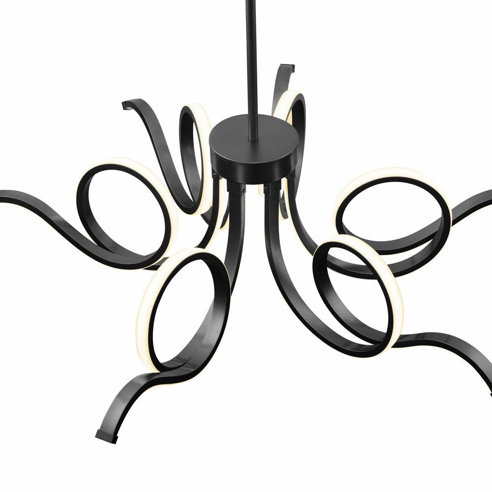 Magnolia Chandelier Black Metal Integrated LED Dimmable. Picture 3