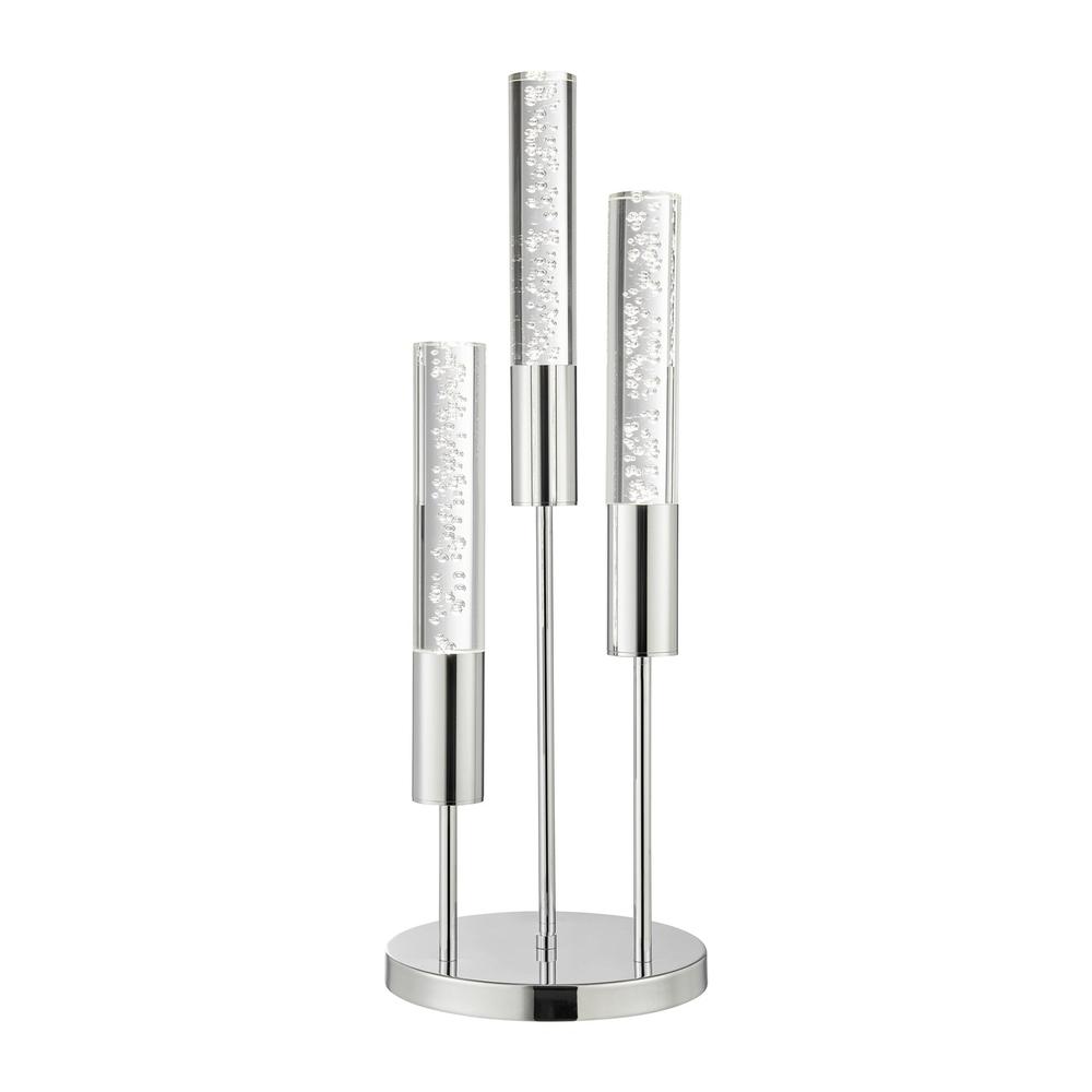 Finesse Decor Night tubes Table Lamp Chrome Metal and Acrylic LED Light. Picture 1