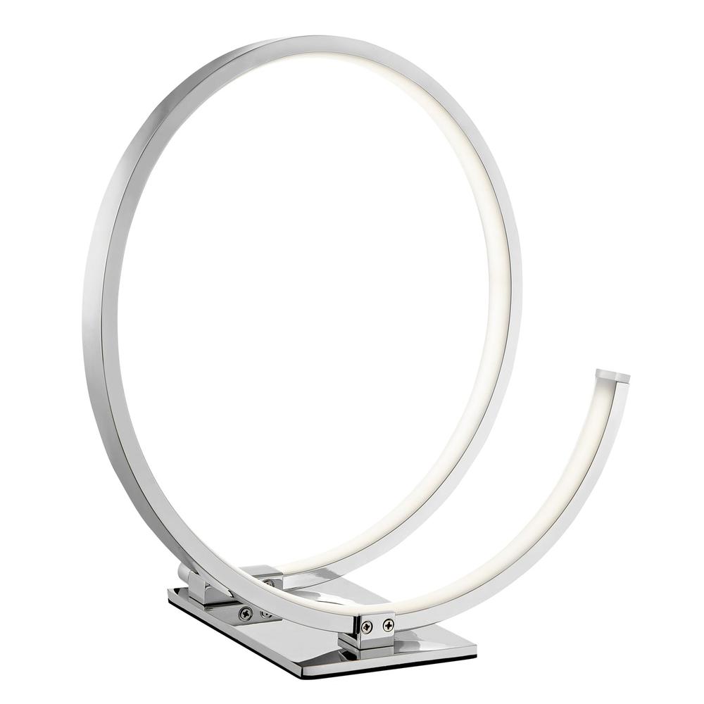 Finesse Decor Circular Design Table Lamp Chrome Metal Dimmable Integrated LED. Picture 1