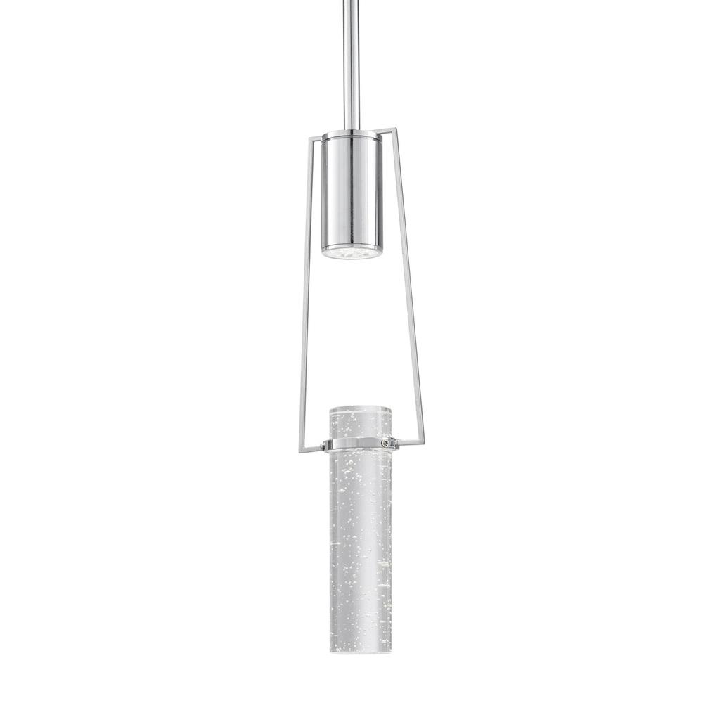 Finesse Decor Harmony Pendant Chrome Metal and Acrylic LED Light. Picture 2