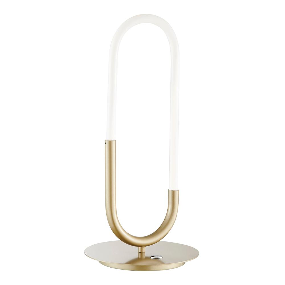 Single Clip Table Lamp Sandy Gold Metal and Acrylic Dimmable Integrated LED. Picture 1