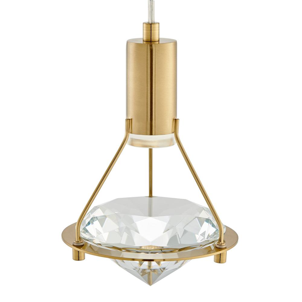 Finesse Decor Hollywood Pendant Gold Metal and Acrylic LED Light. Picture 3