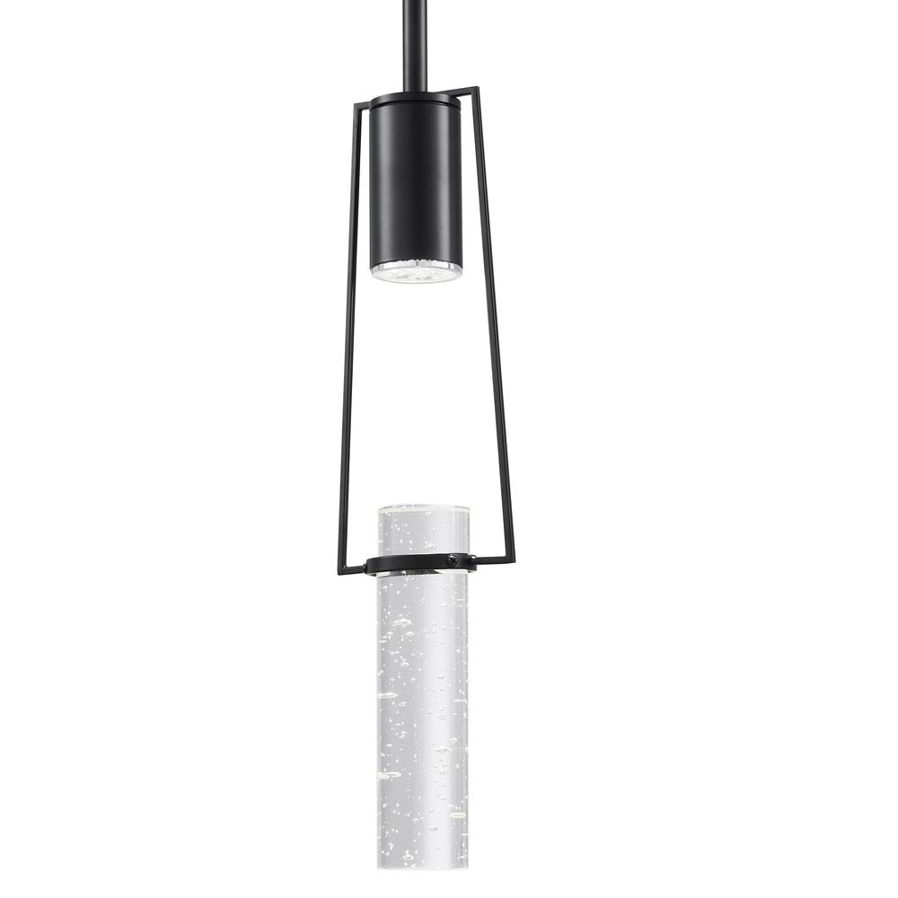Finesse Decor Harmony Pendant Matte Black Metal and Acrylic LED Light. Picture 2