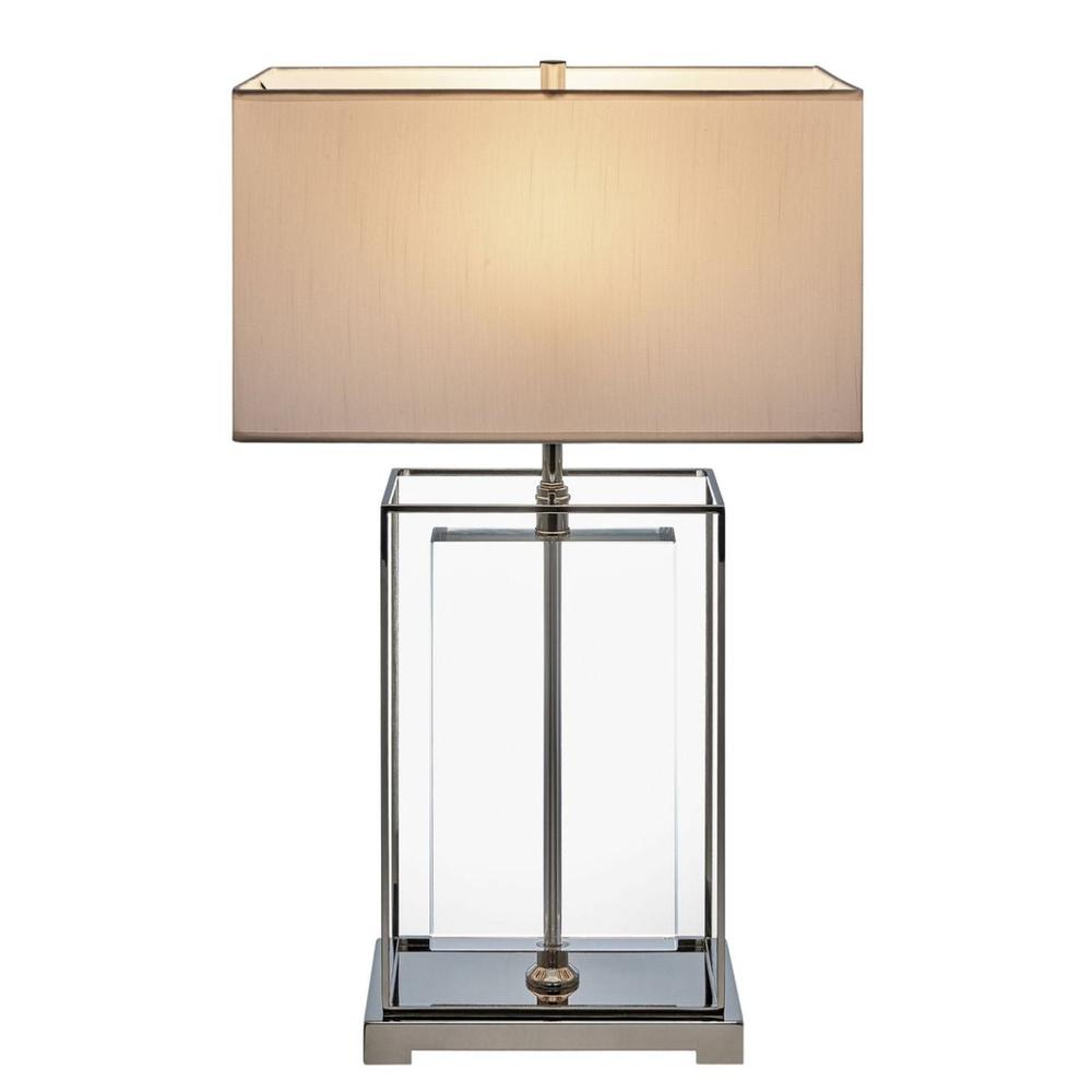 Finesse Decor Rectangular Table Lamp Chrome Metal LED Light. Picture 1