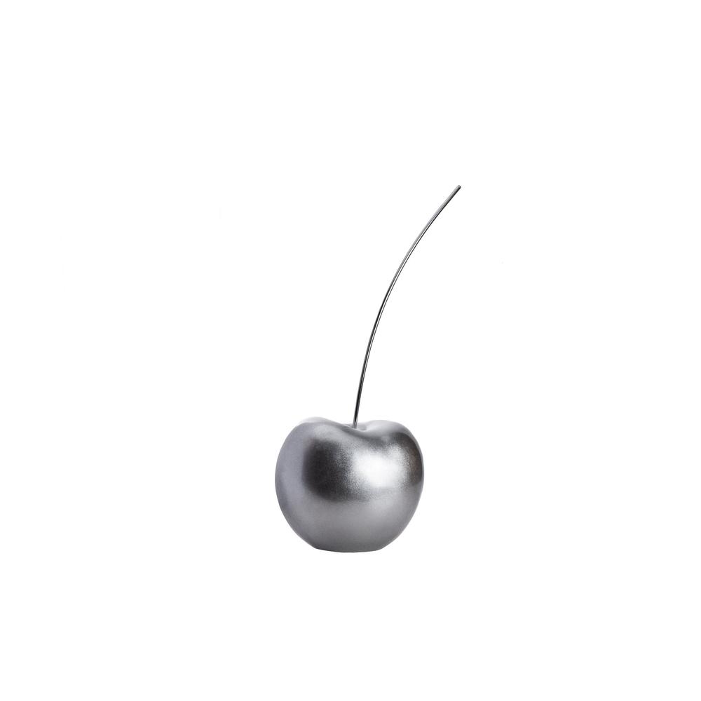 Cherry Sculpture Silver Resin Handmade. Picture 1