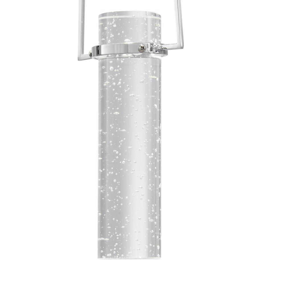 Finesse Decor Harmony Pendant Chrome Metal and Acrylic LED Light. Picture 3