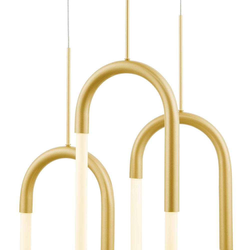 Three Clips Chandelier Sandy Gold Silicone Integrated LED Dimmable. Picture 4