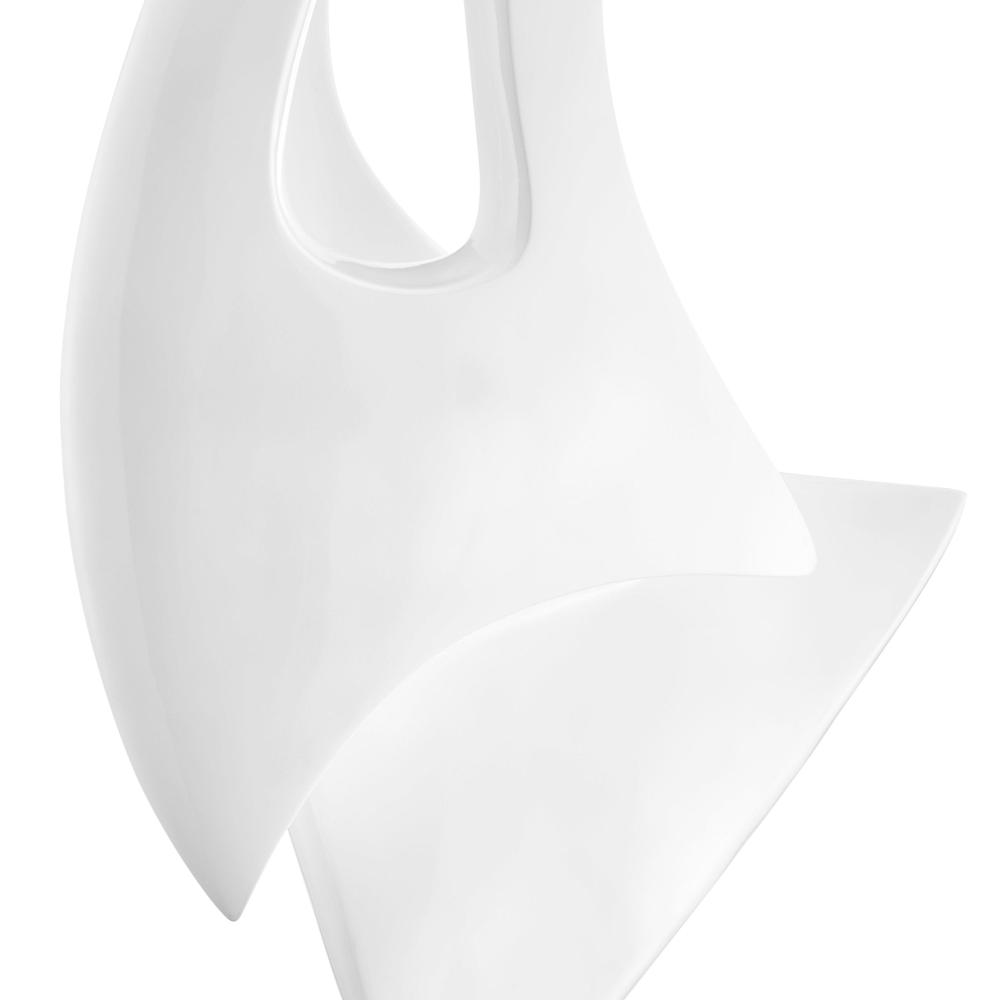 Sail Floor Sculpture White with Black Stand 70" Tall. Picture 5