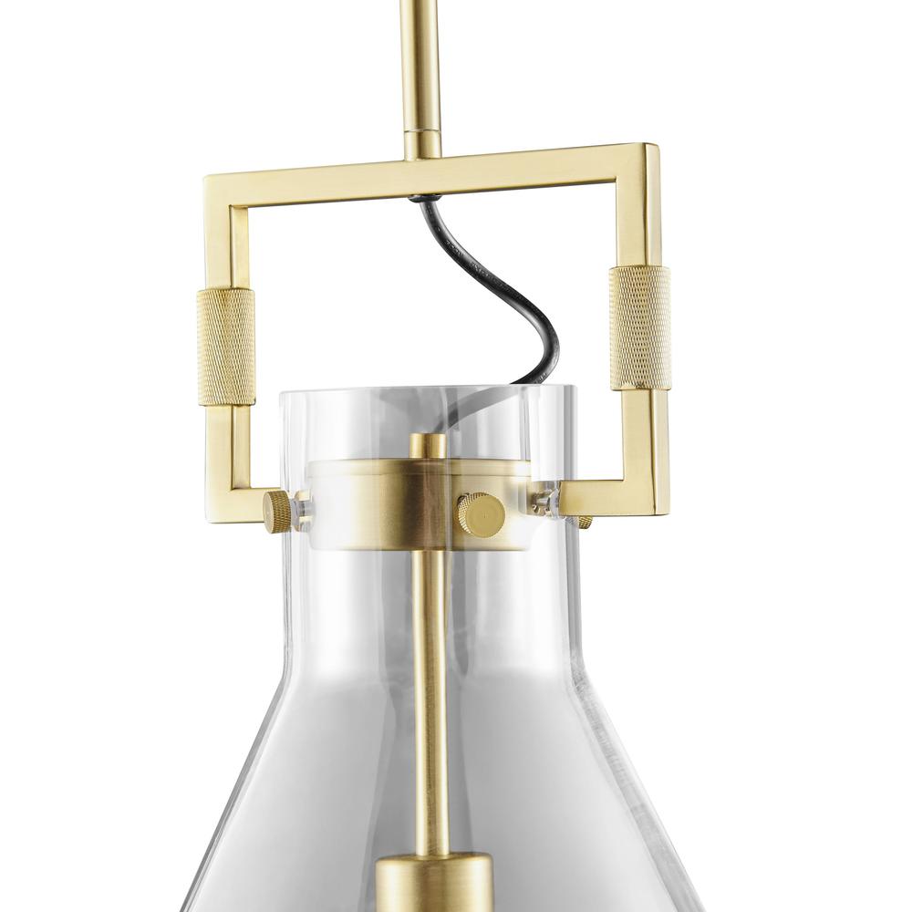 Finesse Decor Helios Pendant Gold Metal and Acrylic LED Light. Picture 2