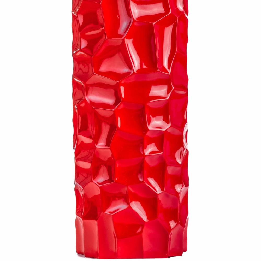 Trombone Vase Sculpture Red Resin Handmade. Picture 3