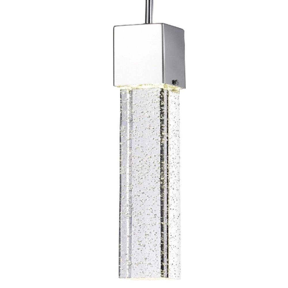 Finesse Decor Sparkling Night Pendant Chrome Metal and Acrylic LED Light. Picture 5