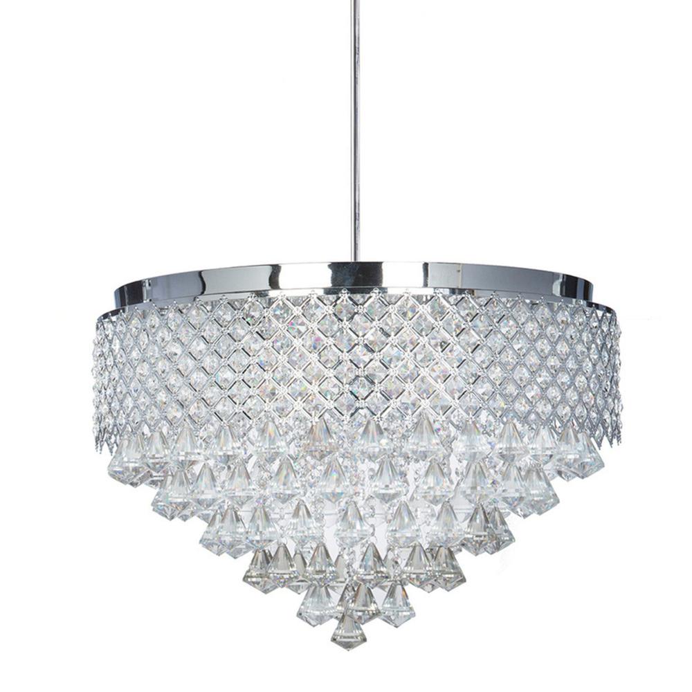 Finesse Decor Cinderella Chandelier Chrome Metal and Crystal 12 LED Light. Picture 4