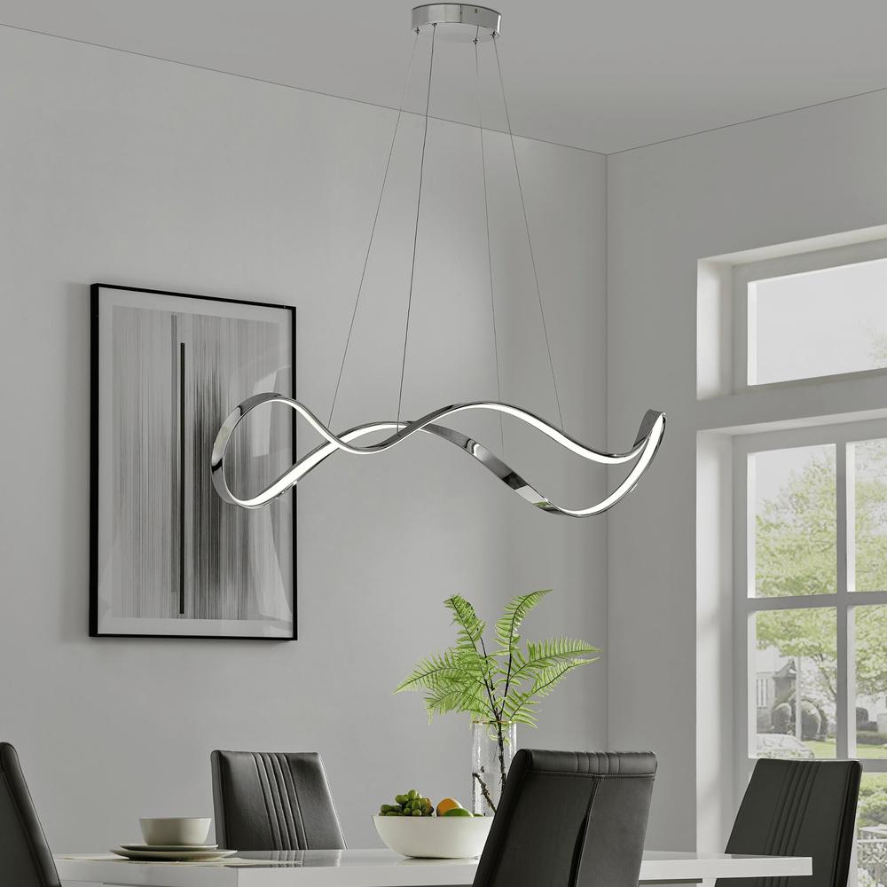 Xiamen Chandelier Chrome Metal Integrated LED Dimmable. Picture 2