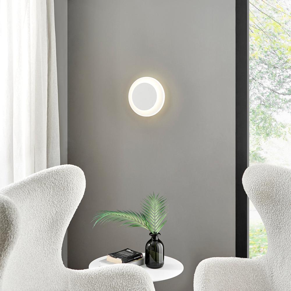 Finesse Decor Luna Eclipse Wall Light White Metal Dimmable Integrated LED. Picture 6