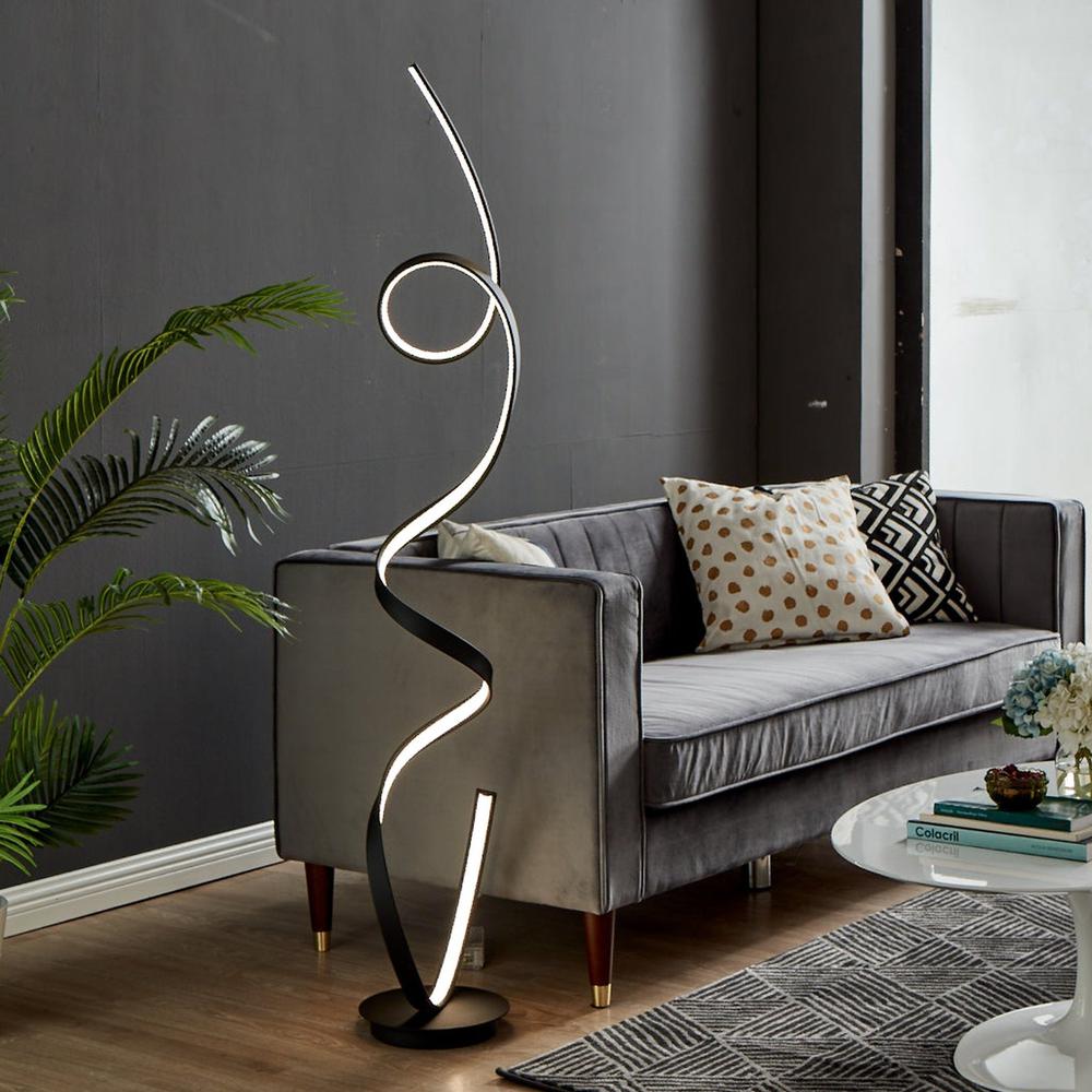 Finesse Decor Amsterdam Floor Lamp Matte Black Metal Dimmable Integrated LED. Picture 10