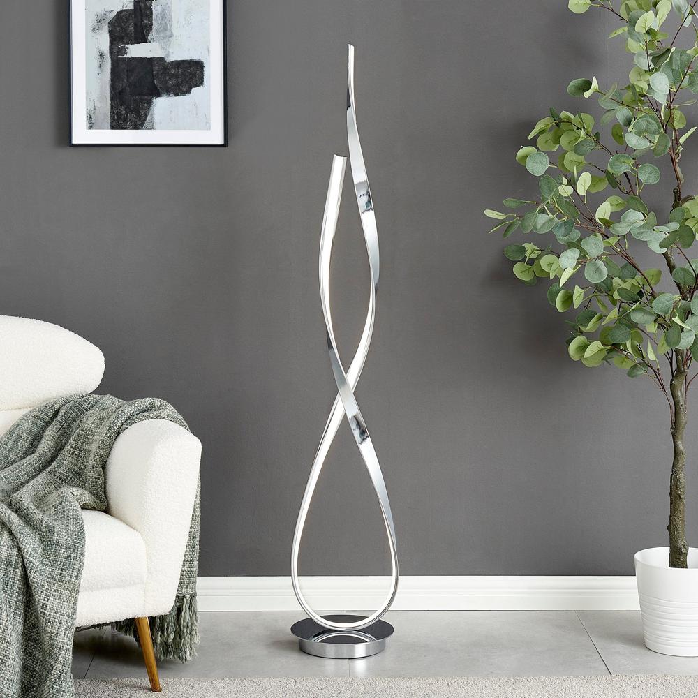 Finesse Decor Vienna Floor Lamp Chrome Metal Dimmable Integrated LED. Picture 6