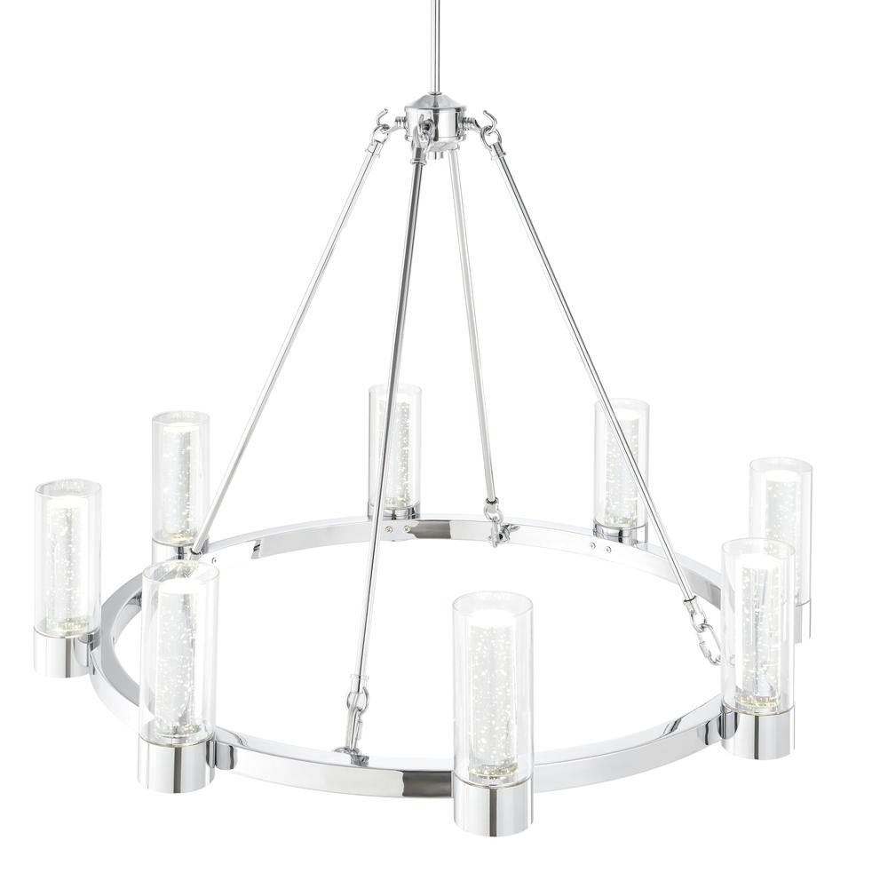 Victory Chandelier Chrome Metal and Acrylic 8 LED Lights Dimmable. Picture 3