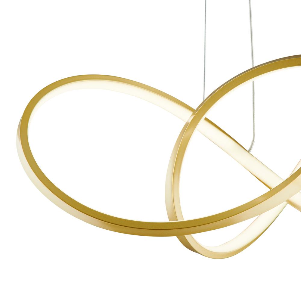Knotted Chandelier Sandy Gold Metal Integrated LED Dimmable. Picture 5