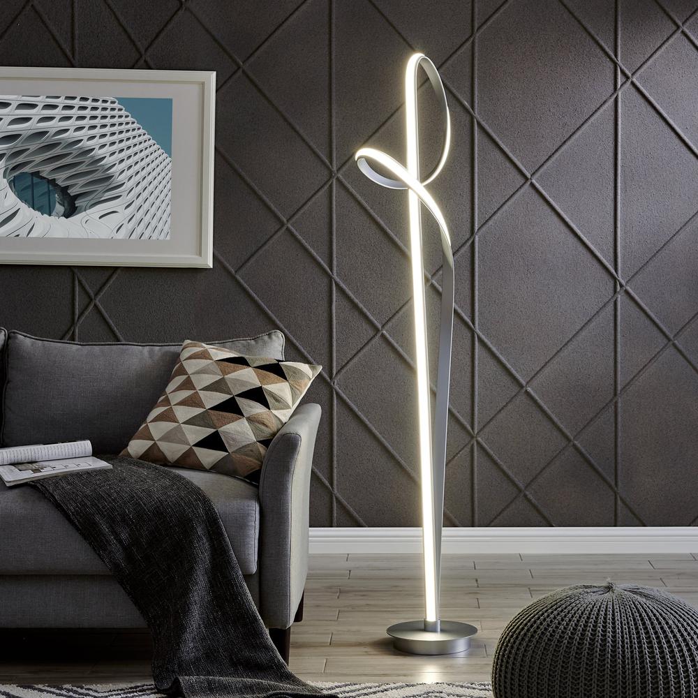 Finesse Decor Budapest Floor Lamp Chrome Metal Dimmable Integrated LED. Picture 5