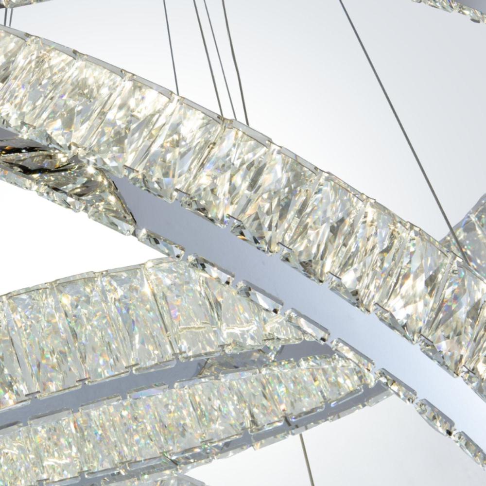 Crystal Elegance Chandelier Chrome Crystal Integrated LED  3 Ovals. Picture 3