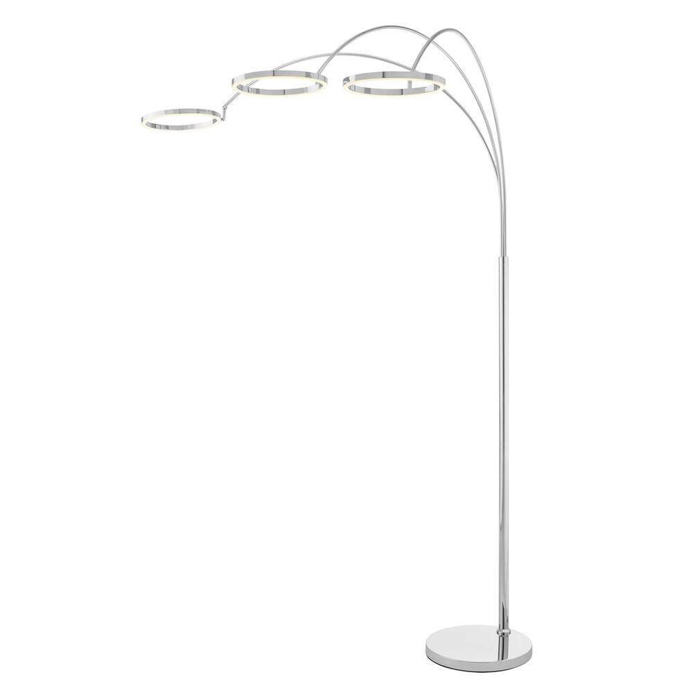 Finesse Decor Hong Kong Floor Lamp Chrome Metal Dimmable LED Light. Picture 1