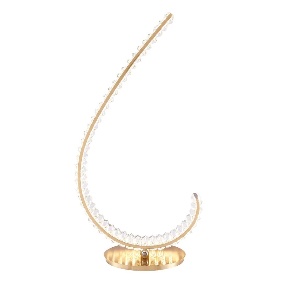 Finesse Decor Grace Table Lamp Gold Metal and Crystal Dimmable Integrated LED. Picture 1
