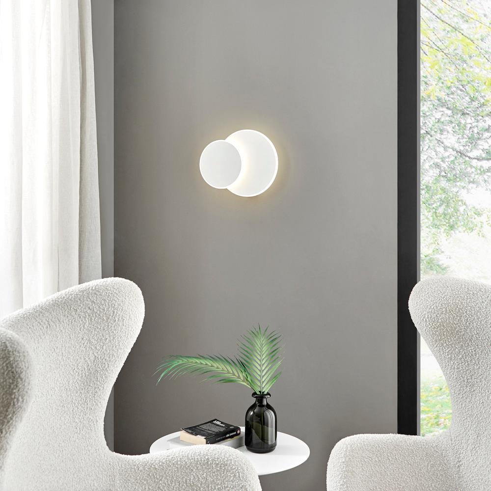 Finesse Decor Luna Eclipse Wall Light White Metal Dimmable Integrated LED. Picture 2