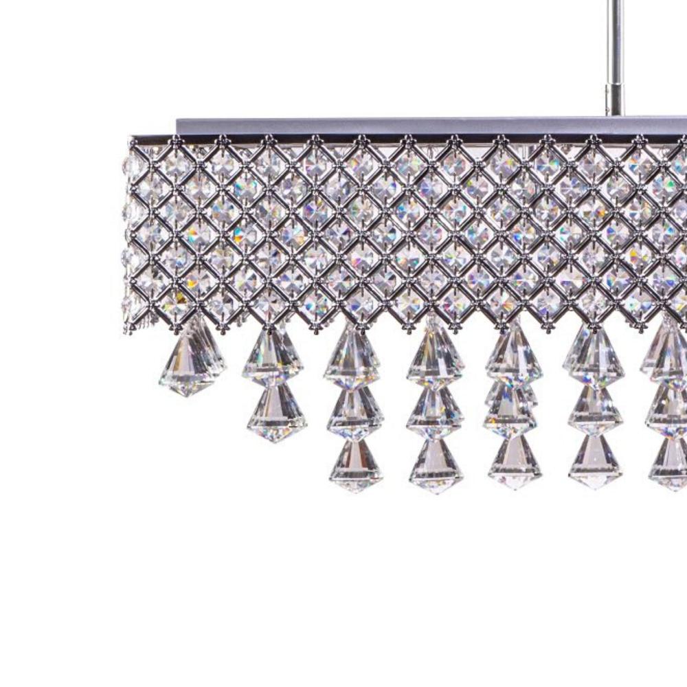 Cinderella Chandelier Chrome Metal and Crystal 12 LED Light. Picture 5