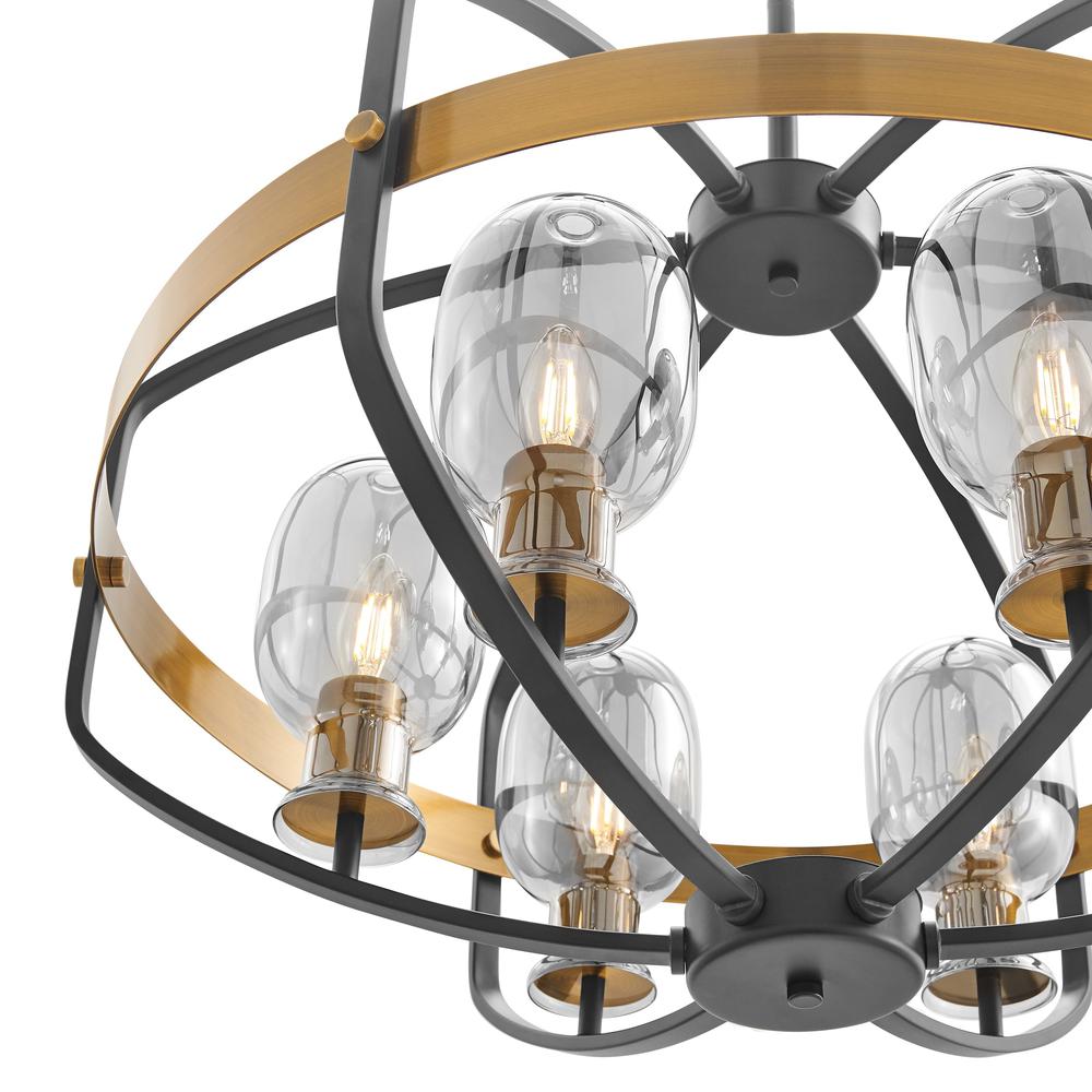 Opia Chandelier Black and Gold Metal 8 Lights. Picture 4