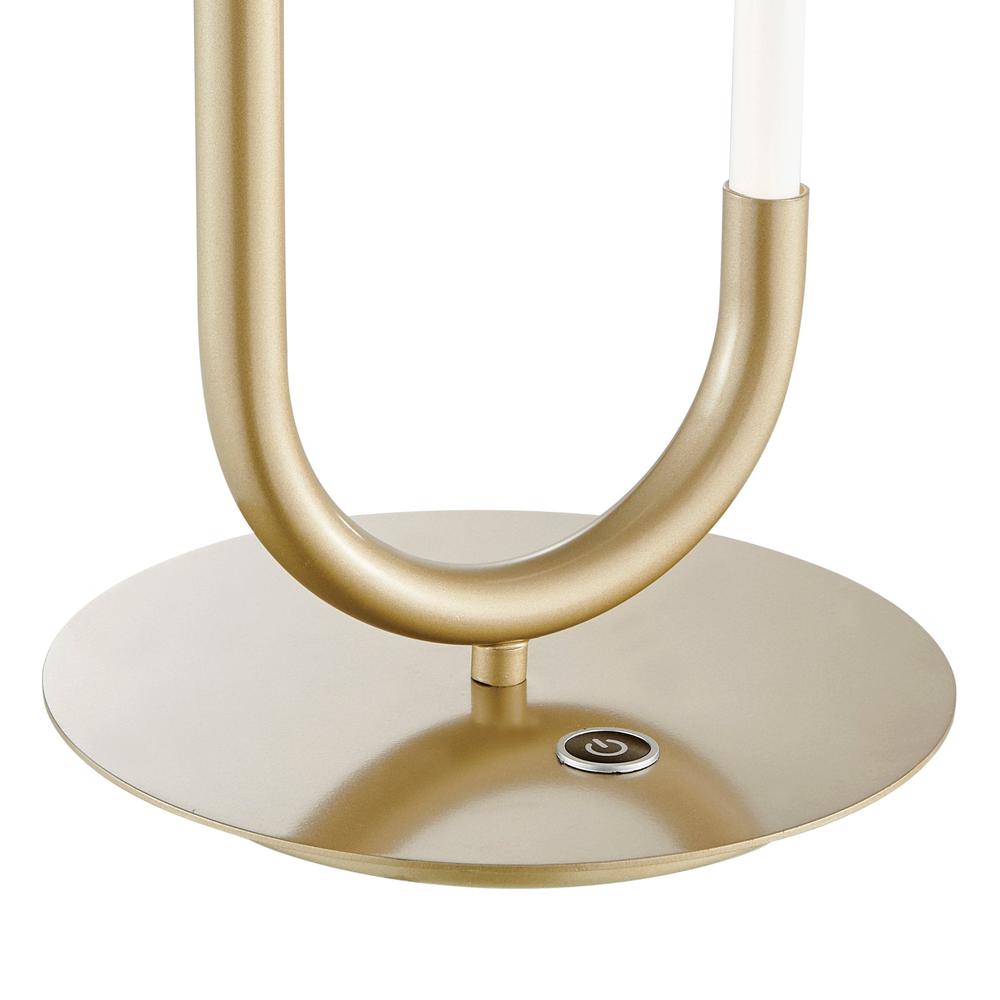 Single Clip Table Lamp Sandy Gold Metal and Acrylic Dimmable Integrated LED. Picture 3