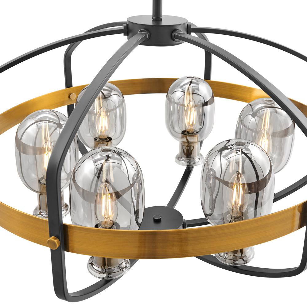 Opia Chandelier Black and Gold Metal 8 Lights. Picture 3