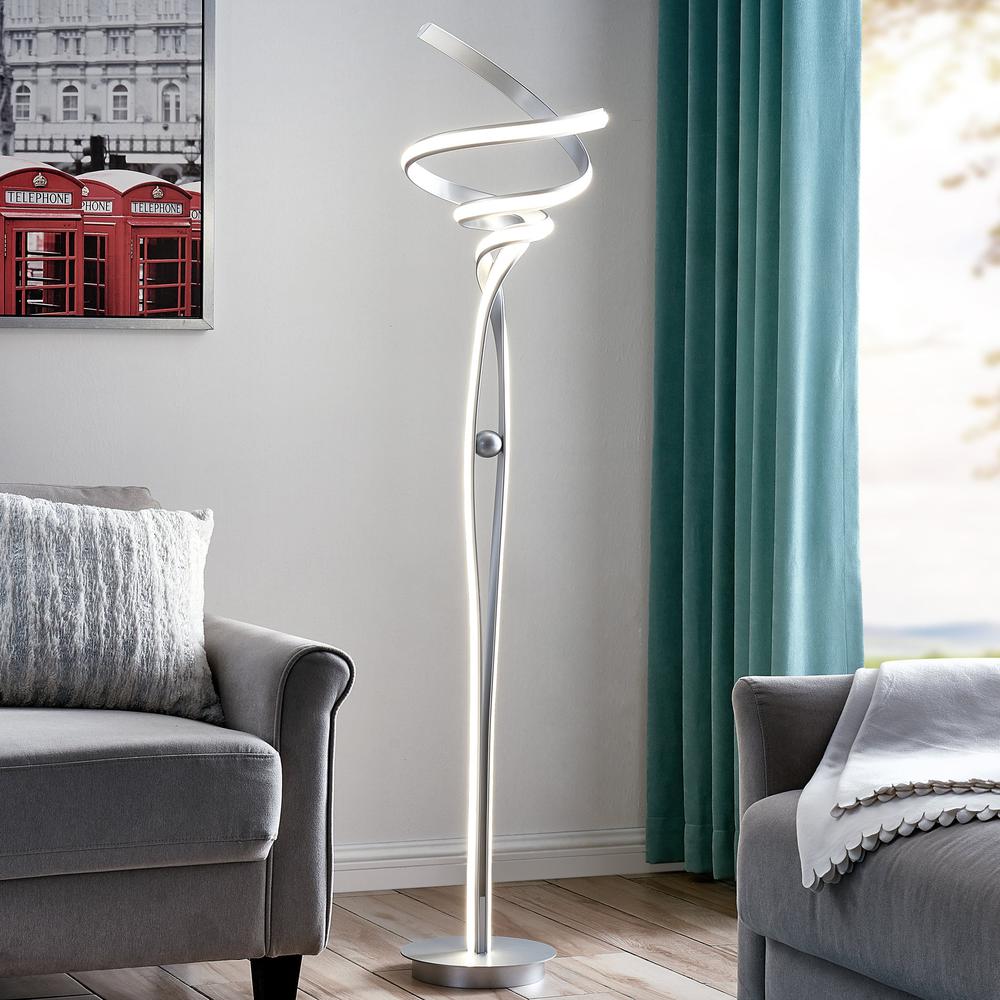 Finesse Decor Munich Floor Lamp Chrome Metal Dimmable Integrated LED. Picture 4