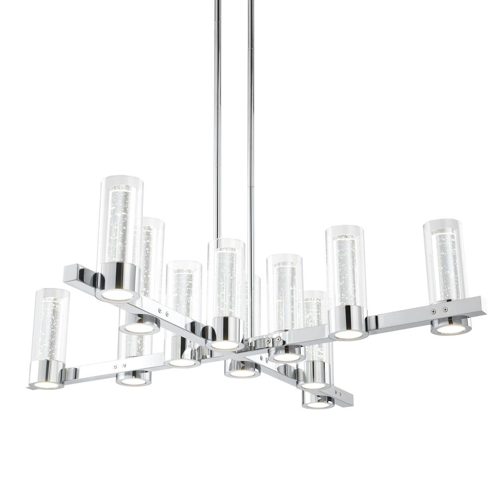 Victory Chandelier Chrome Metal and Acrylic 12 LED Lights Dimmable. Picture 3