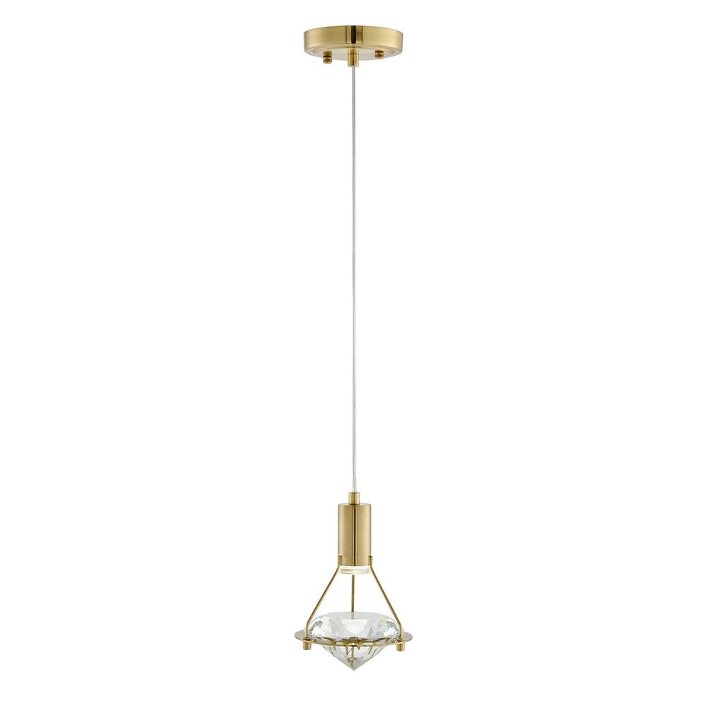 Finesse Decor Hollywood Pendant Gold Metal and Acrylic LED Light. Picture 1
