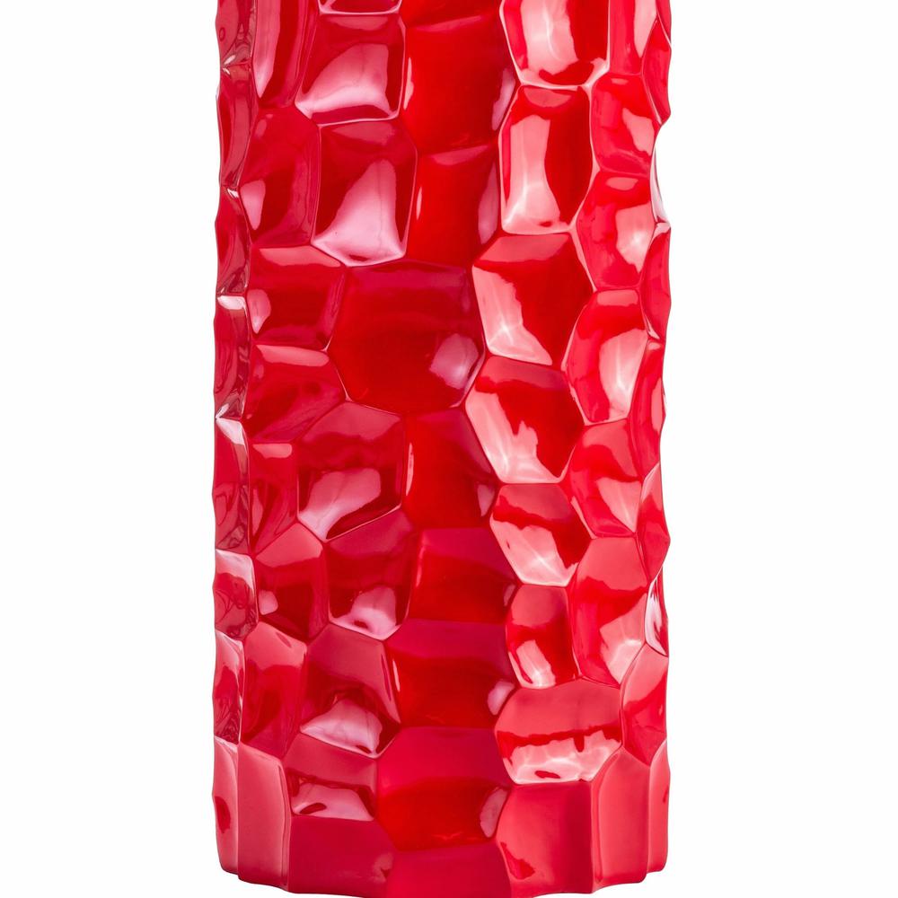 Trombone Vase Sculpture Red Resin Handmade. Picture 3