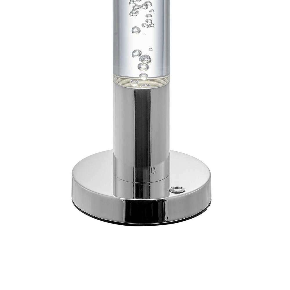 Finesse Decor Cylinder Table Lamp Chrome Metal and Acrylic LED Light. Picture 3