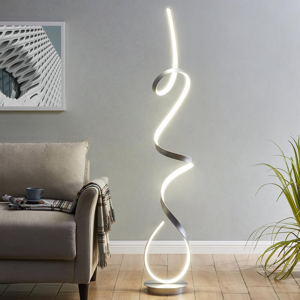 Finesse Decor Amsterdam Floor Lamp Chrome Metal Dimmable Integrated LED. Picture 8