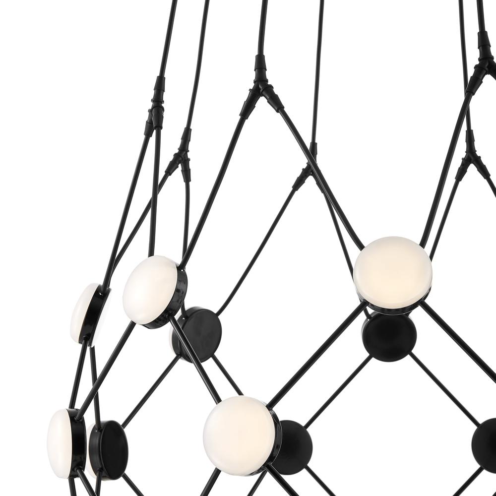 Contemporary Chandelier Black Metal Integrated LED  Medium. Picture 4